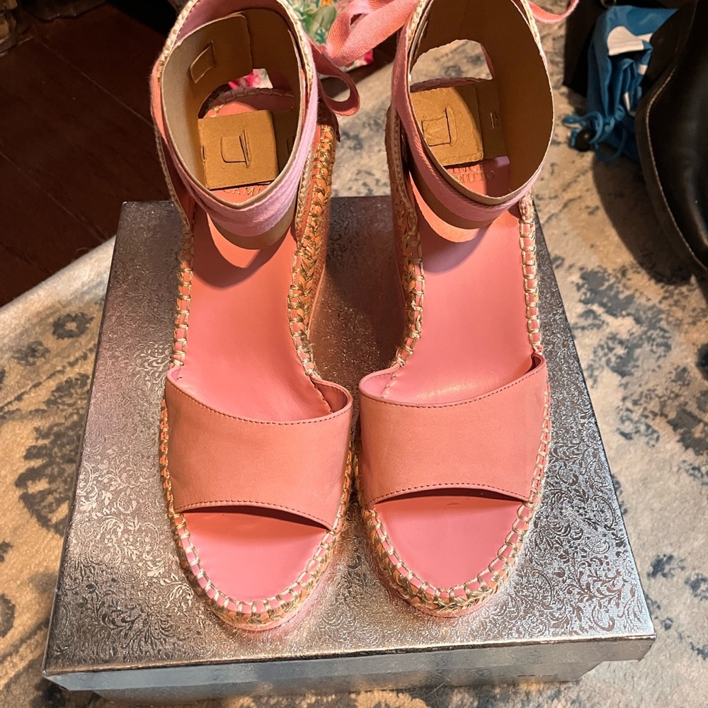 Vince Camuto Pink Espadrille Wedge Sandals